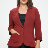 Blaze Of Glory Textured Blazer (Plus)