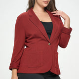 Blaze Of Glory Textured Blazer (Plus)