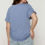 Bamboo Ruffle Sleeve Tee (Plus)