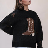 Cowboy Boot Knit Sweater