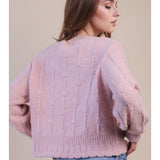Floral Button Cropped Sweater Cardi