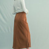 Polka Dot Satin Midi Skirt