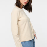 Floral Placket Knit Top
