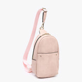 Pamela Double Zip Sling Bag (Mauve)