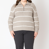 Half Zip Cable Sweater (Plus) (Dex)