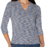 Quarter Sleeve V Neck Knit Top (Liverpool)