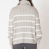 Half Zip Cable Sweater (Plus) (Dex)