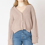 Cuff Sleeve Textured Cardigan (Dex)