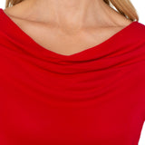 Draped Neck 3/4 Sleeve Knit Top (Liverpool)