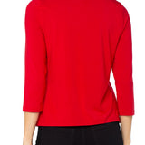 Draped Neck 3/4 Sleeve Knit Top (Liverpool)
