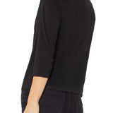 Draped Neck 3/4 Sleeve Knit Top (Liverpool)
