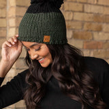 Color Block Large Pom Hat (Panache)