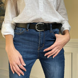 Belt w/ Round Silver Buckle