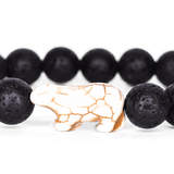 Fahlo Polar Bear Tracking Bracelet (Lava Stone)