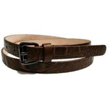 Petite Crocodile Skin Leather Belt (Taupe)