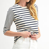 Mixed Stripe Quarter Sleeve Top