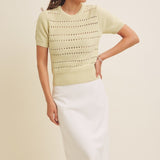 Pointelle Style Sweater Top