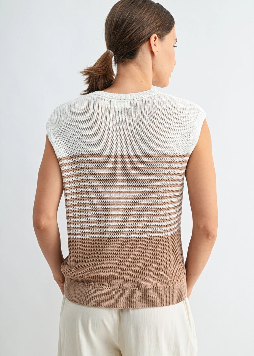 Stripe Texture Button Down Sweater