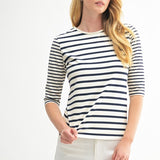 Mixed Stripe Quarter Sleeve Top