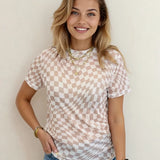 Checkered Mesh Tee