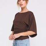 Angel Sleeve Cinch Side Blouse