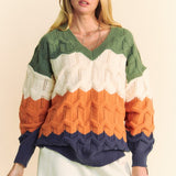 Cozy Waves Colorblock Sweater