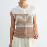 Stripe Texture Button Down Sweater