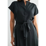 Self Tie Satin Midi Dress