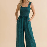 Smocked Floral Jumpsuit