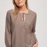 Tie Front Dolman Blouse