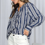 Cowboy Nights Split Neck Blouse