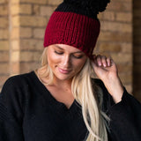 Color Block Large Pom Hat (Panache)