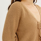 Bow Tie Cropped Sweater Cardi