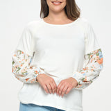 Mixed Media Floral Top (Plus)