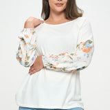 Mixed Media Floral Top (Plus)