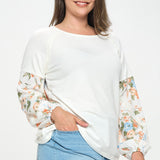 Mixed Media Floral Top (Plus)