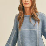 Grid Pattern Sweater Top