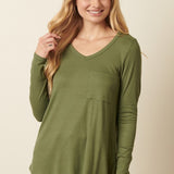 Rib Knit Pocket Top