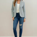 Summer Stripe One Button Blazer