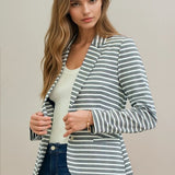 Summer Stripe One Button Blazer