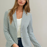 Summer Stripe One Button Blazer