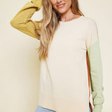 Color Block Pullover Sweater