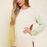 Color Block Pullover Sweater