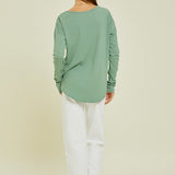 Drop Shoulder Garment Dyed Top