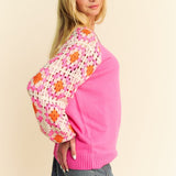 Pretty In Pink Crochet Sweater