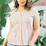 Detailed Chest Collar Blouse (Plus)