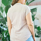 Detailed Chest Collar Blouse (Plus)