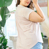 Detailed Chest Collar Blouse (Plus)