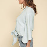 Frayed Hem Linen Kimono