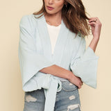 Frayed Hem Linen Kimono